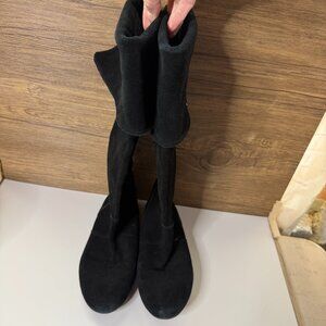 Gianni Bini Black Suede Knee High Boots Approx Size 8